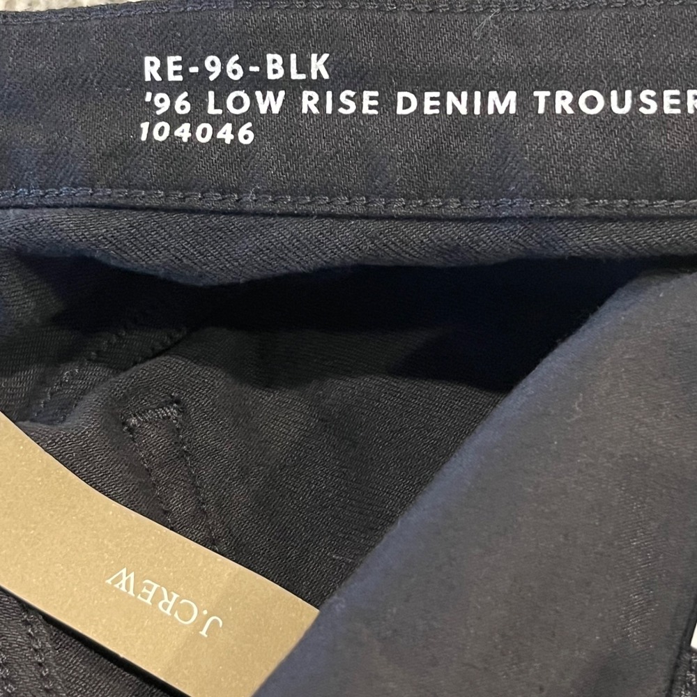 NWT J Crew 96 Low Rise Denim Trouser Jeans Womens 32T Black Wide Leg - Picture 9 of 9